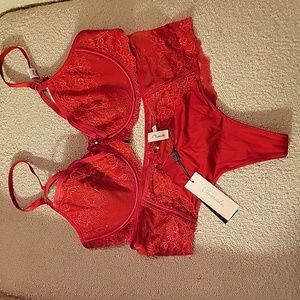 Change Lingerie Red Bra & Panty Set